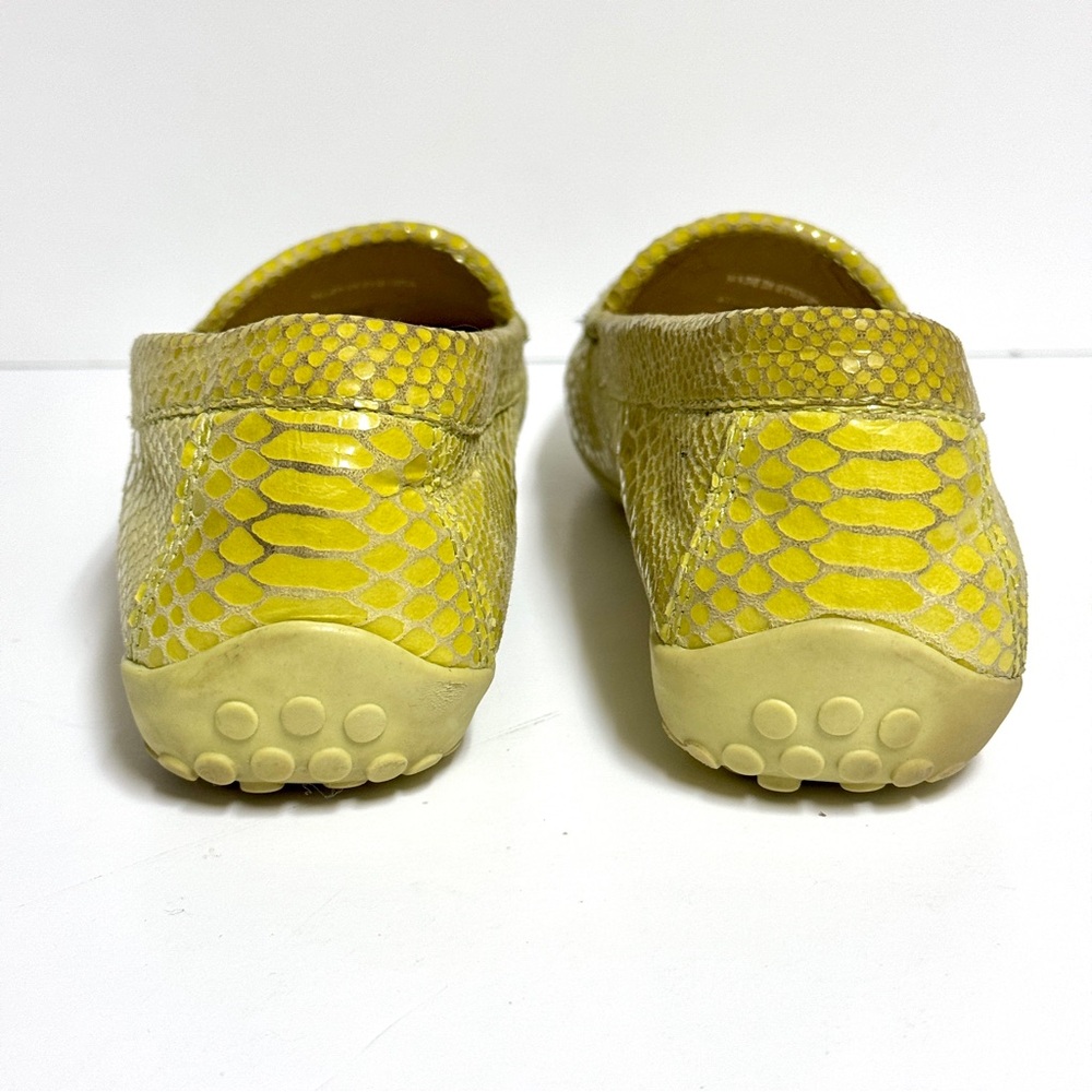Vaneli Lime Green Loafers Snakeskin Driving Mocassins Shoes Tassels Womens 8A - Picture 7 of 10